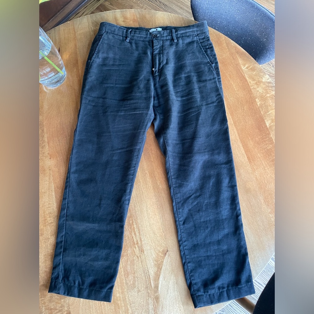 BLACK NN07 Karl 1196 Tapered Linen Chinos BLACK